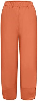 Pantsенски капри панталони еластични панталони со половината со високи половини, глуждот, исечени панталони, едноставни панталони со џеб
