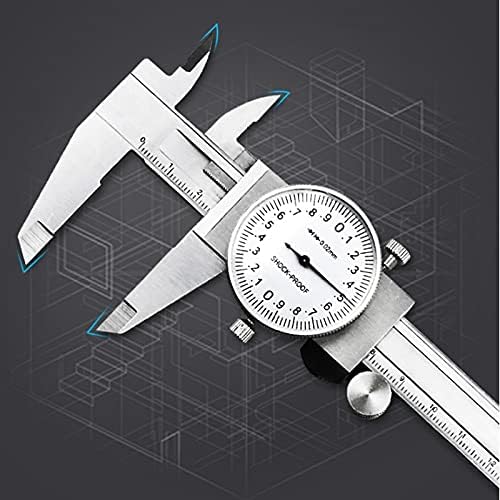 TWDYC метрички мерач Прецизен бирање на вирниер Калипер Алатка за мерење 0-150мм Шок-докажан јаглероден челик мултифункционален