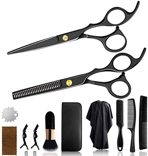 Влажниот ножици за коса Дома професионален комплет за сечење на косата, 11 парчиња бербер ножици за славење фризерски ножици од не'рѓосувачки