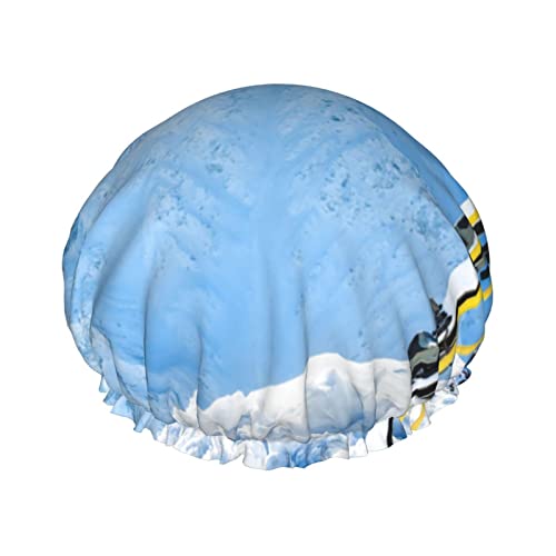 Скии на планинско печатено капаче за туширање сатен хауб капаче водоотпорна капа за бања еластична лента за истегнување на капачето