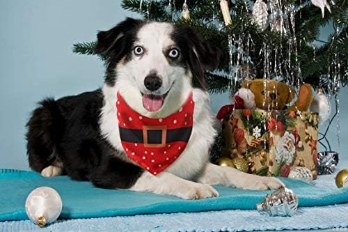 Божиќна кучиња бандана 2 пакет - триаголник Бибс шал за миленичиња за средни големи кучиња