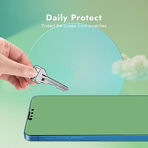QUEPLE [2 Пакет] Зелен Заштитник На Екранот За Приватност за iPhone 14/iPhone 13/iPhone 13 Pro 6.1 инчи, Ладно Зелено Шарено Анти