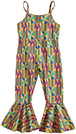Девојче девојче африкански дашики облека бебе бохо bellвонче на едно парче ромпер лето -панталони панталони со комбинезони со комбинезони со комбинезони