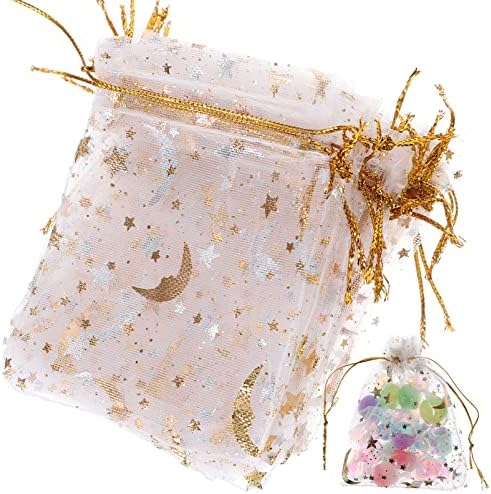 Абаодам 200 парчиња Торби: Мали Свадбени Третирања Свадби Служат Торбички Фаворизираат Бонбони Месечината Декоративни Кеси Чиста