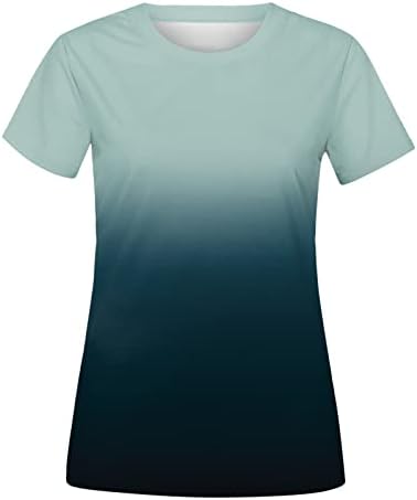 Adpanенски жени дневно лето печатење o врат резервоарот врвови со кратки ракави кошули за вежбање случајно лабава долга кошула со