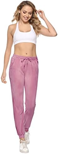 Млади женски велур џемпери зимски кадифени панталони џогери меки и удобни активни панталони за спортска облека со јога со џебови