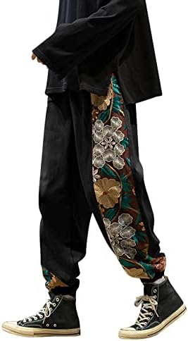 Memory Memory Fone Loose Mense, јапонски ретро тренд плус големина извезена боја што одговара на обични карго панталони за мажи