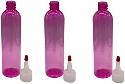 3 Пакет-8 Мл-Розова Космо Пластични Шишиња-Природен Јоркер Со Црвен Врв-За Есенцијални Масла, Парфеми, Производи За Чистење Од Природни Фарми