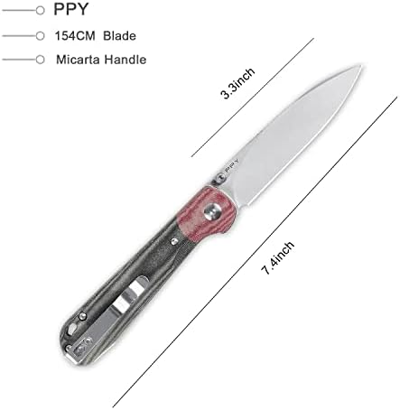 Kizer PPY EDC нож, 3,3 154см челично сечило и рачка за мерка со нож за преклопување за секојдневно носење, V3587C1