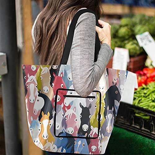 Шарено пониско преклопено рамо торбичка торба за еднократна употреба на намирници, тешка школа торба за купување торба за патувања за патувања