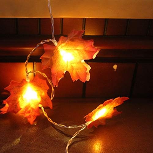 QOMALAYA Денот на благодарноста Денот на Денот на благодарноста паѓа јаворова лисја од лисја 10 стапки 30 LED јавори остава самовила светла