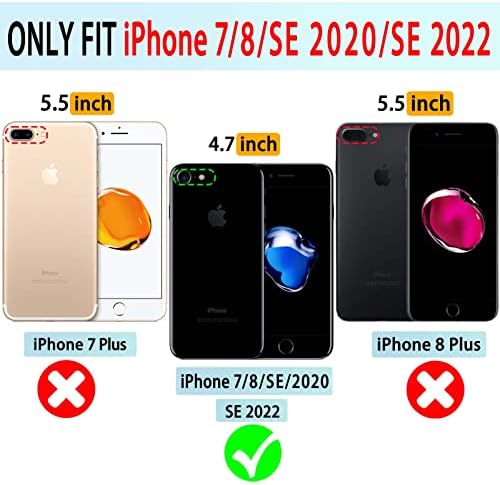 Vanavagy iPhone SE2/SE3 2022/2020 Случај, iPhone 8/Iphone 7 Паричник Случај За Жени и Мажи, Кожа Магнетни Затворач Флип Фолио Телефон Покритие