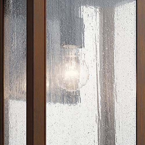 Kichler Marimount 12,75 1 светло отворено wallидно светло со чиста стакло со ребрести во црна боја