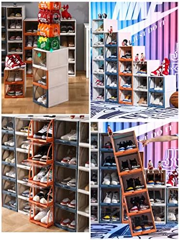 Кутија за чевли од типот на фиоки, кутија за чевли чиста пластична стабилна, контејнери за чевли со капаци, кутија за чевли за складирање