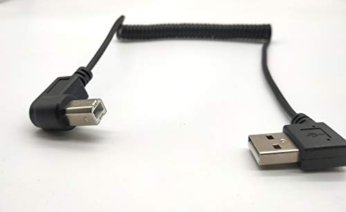 Meiyangjx 4.9 Стапки ПРАВ Агол Намотан USB Печатач Кабел, USB 2.0 Тип Машки До Тип Б Машки Пролет Печатач Скенер Кабел