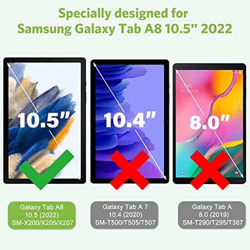 АПИКЕР [3 пакет] Компатибилен за Samsung Galaxy Tab A8 10.5 Заштитник на екранот 2022, калено стакло/случајно пријателски/чувствителен допир/меур