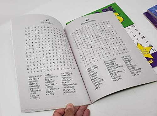 Книга за пребарување на шпански зборови 2 пакет-umамбо, 80 страница Секоја лесна за гледање и круг.
