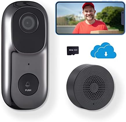 Klwenas Maec Нов Жичен Видео Doorbell 2k Резолуција 32GB Локално Складирање Водоотпорен Дома Безбедност Вратата Камера Двонасочна Аудио