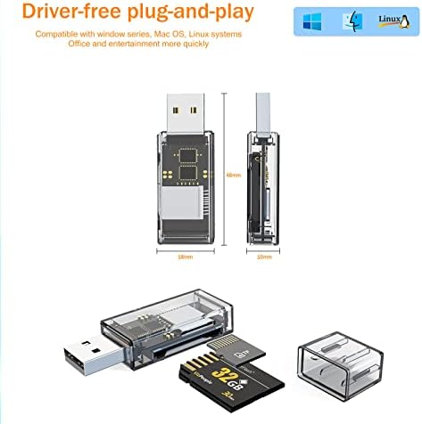 2 Пакет USB Sd Картичка Читач ЗА КОМПЈУТЕР, Микро SD Картичка ДО USB Адаптер, Двојна USB И USB-C Приклучок Читач На Картички За Читач На