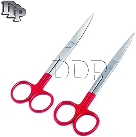 DDP 2 PCS оперативни ножици остра/остра исправена и криви 5,5 рачка во боја