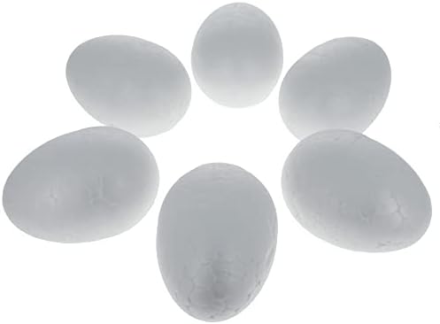Сет од 6 бели празни јајца од стиропор 2,3 инчи