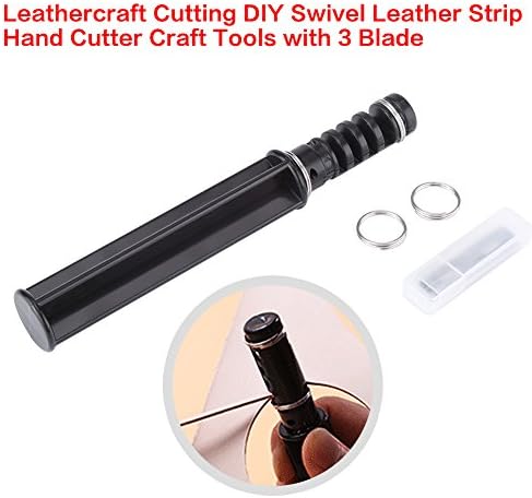 Производител на кожа чипка, кожен занаетчиски сечење DIY Swivel Stire Strip Rand Cutter Crange Tools со 3 сечила