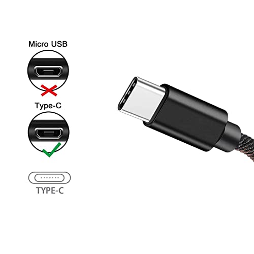 Кабел за USB тип Ц, реверзибилен најлонски плетенка со двојно реверзибилна најлонска плетенка USB Type A до C полнач за Samsung