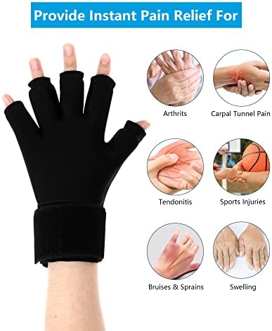 Лугиичен артритис компресија компресија ледена ракавица и носат пакет со пакет со палецот на палецот