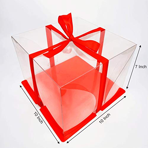 Меламон Црвениот Плоштад Јасна Пластична Кутија За Торта 10107 Инчи