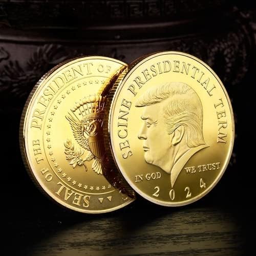 2024 Трамп Двобоен Комеморативен Медал За Златници Предизвик За Монети Американскиот Претседател ТРАМП Значка Монети Колекционерски