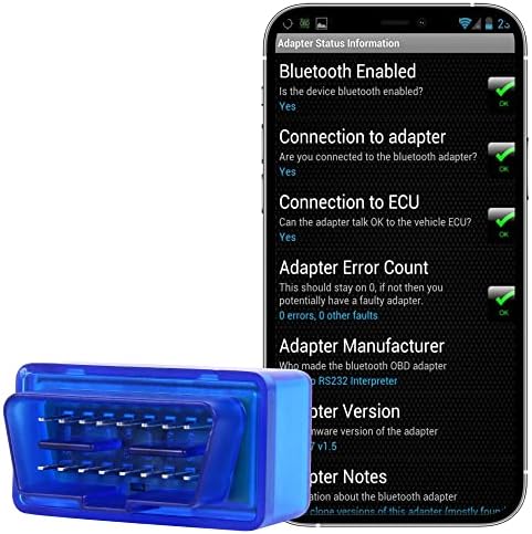 Alm 327 Bluetooth OBD2 скенер, Aucarauto Car Auto Diagnostic Scan Tool за iPhone & Android, безжичен проверка на моторот и читач на