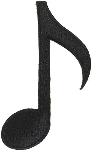 Wrights Iron-on Appliques-Black Musical Note 3 x2 1/pkg