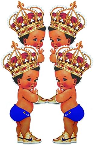 Сино Црвено Бебе Момче Исечоци Афроамериканска Круна Пелена Туш Декорација Еднострано Печатење