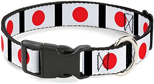 Јака Со Пластична Спојка - Јапонски Знамиња-1,5 Широк-Се Вклопува 13-18 Вратот-Мал