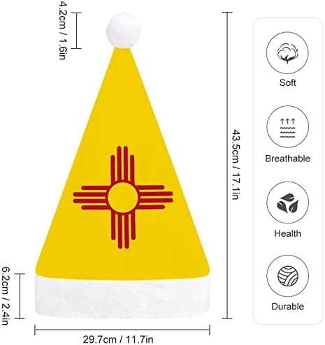 Знаме На Ново Мексико Божиќна Капа Капи На Дедо Мраз Краток Кадифен Со Бели Манжетни За Мажи Божиќни Празнични Украси За Забави