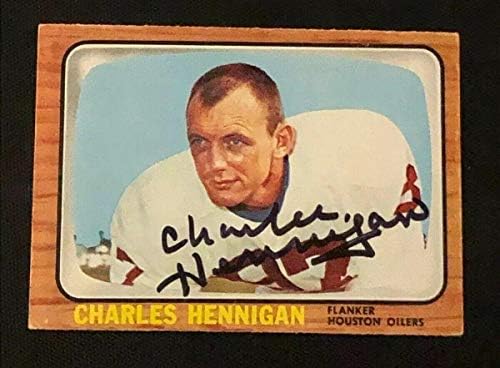 Чарлс Хениган 1966 Топс Потпиша Автограм Картичка 57 Хјустон Ојлерс-Мак Автограм Фудбалски Картички