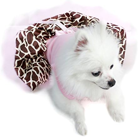 Petitebella кутре облека кучиња фустан светло розово памучно врвот жирафа туту животно облекување