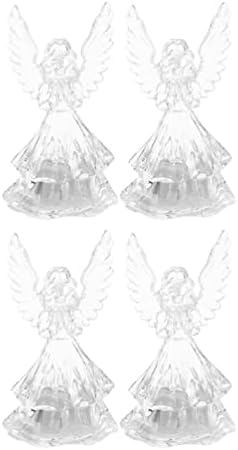 Абаодам 4 парчиња Ангел Предводени Од Ангел Предводени Светилки Ангел Чувар Ноќна Светлина Кристален Ангел Божиќно Дрво Виси Декор Орнаменти