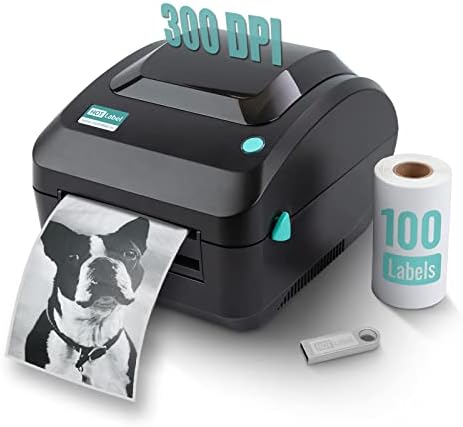 Печатач за испорака HotLabel 300 DPI за испорака 4x6, A300 Директен термички етикета печатач за пакети за испорака, машина за производител