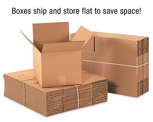 Кутија САД 28x28x8 рамни брановидни кутии, рамни, 28L x 28W x 8h, пакет од 10 | Испорака, пакување, движење, кутија за складирање