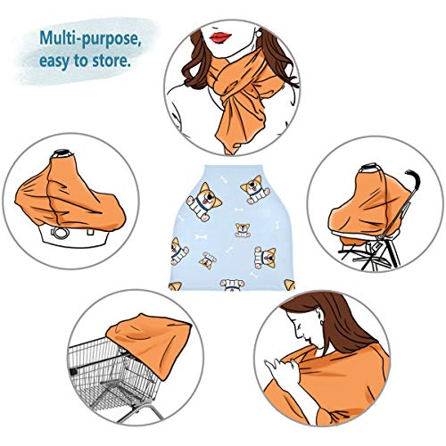 Слатко, образец на цртани кучиња Корги, капаци за седишта за автомобили - шамија за доење, мулти -употреба на крошна на автомобили, за бебиња