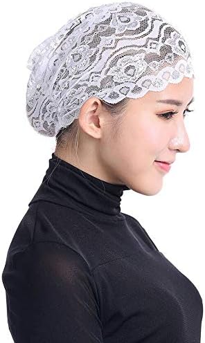 Женска Чипка Турбанска Глава Еднобојна Плисирана Турбанска Коса Покрива Грав Лесна Летна Шамија За Жени