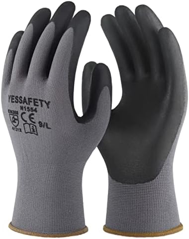 Безбедност на Јесафетиите за безбедност на ракавици за мажи и жени 3/6/12 парови, микро -нараквици со нитрил со микро -пена со зафат, општа