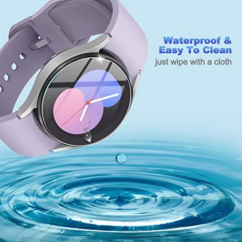 Водоотпорен стаклен филм на Еихахис 3-пакети Компатибилен филм за заштитен стакло компатибилен за Samsung Galaxy Watch 5 40mm, додатоци