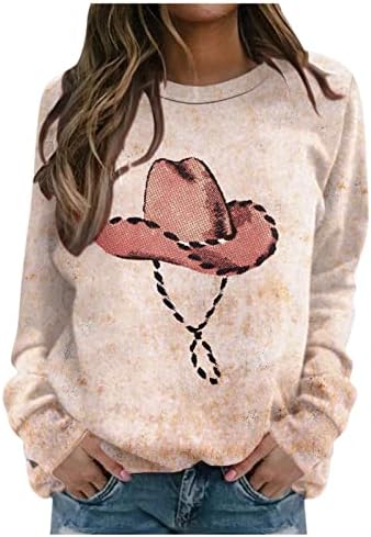 Jjhaevdy женски печатени пулвер преголем о-врат-мачки врвови на приврзан џемпер лабава џемпер блуза паѓаат со долг ракав