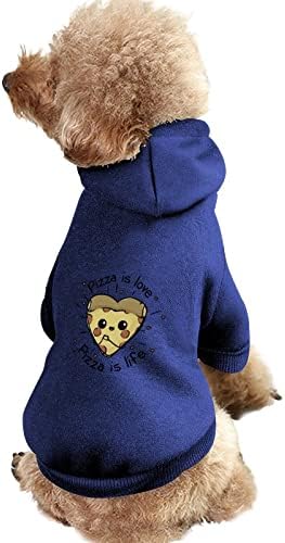 Loveубов пица животно кучиња облека зимски дуксери за миленичиња меки и топли дуксери за кучиња за мали средни кучиња