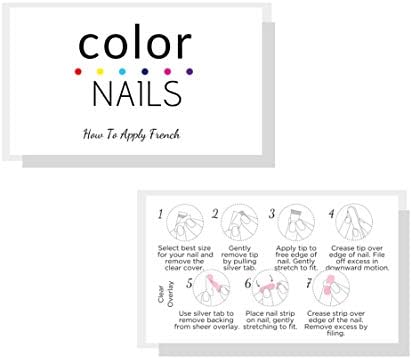 Нокти во боја како Да Нанесете француски Ленти За лакови | 50 Пакувања | Визит-Картичка 2х3, 5 инчи | Дизајн На Бела Картичка Со Двојна