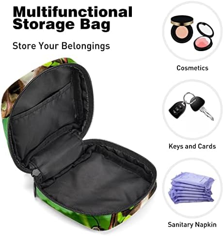 Торба за складирање на санитарни подлошки за салфетка, торбичка за менструална чаша, организатор на торби за периоди за женски тампони, пеперутка
