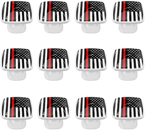 GueROTKR 12 компјутери, рачки во кабинетот, копчињата за кабинети, копчињата, рачки за ормани и фиоки, американско знаме црно бела шема