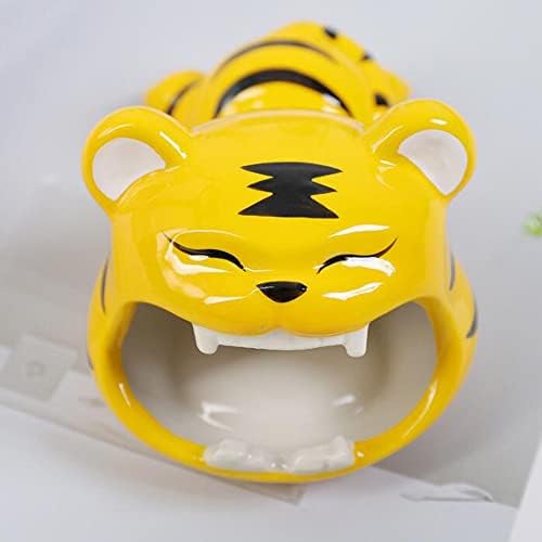 Симпатична животинска пепелник, Заргел смешна креативна голема уста тигар во форма на керамички автомобил Ештрај преносен мини ѓубре